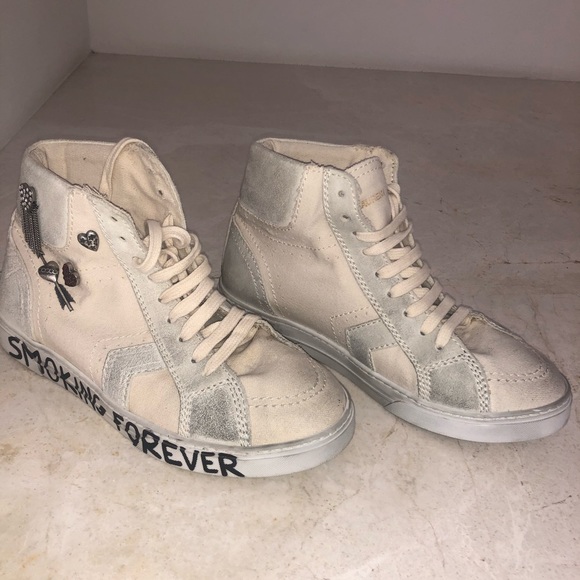 Saint Laurent cream mid-top "Smoking Forever" - Picture 4 of 7